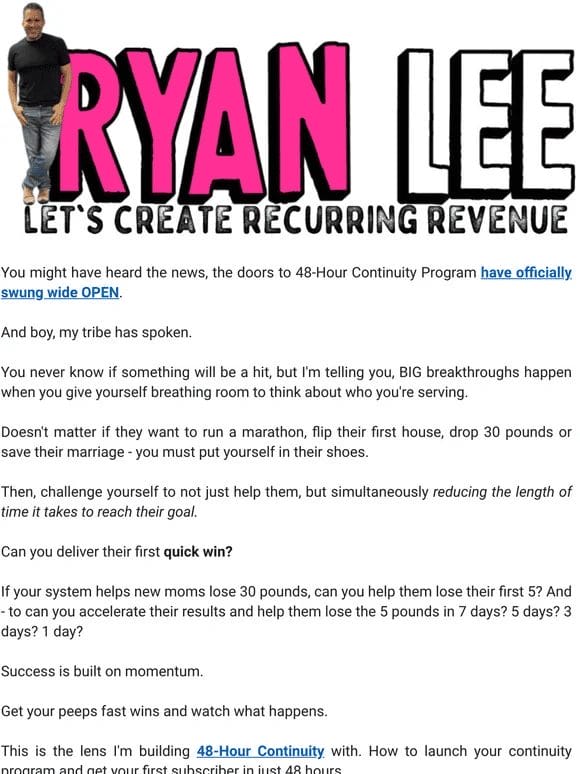 Ryan Lee – 48 Hour Continuity